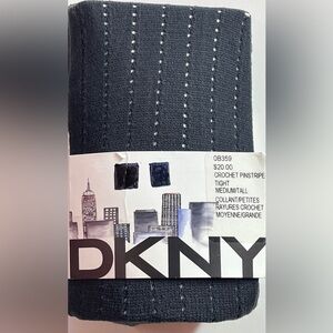 DKNY Crochet Pinstripe Tights Style # 08359 Flannel Grey. Medium/Tall